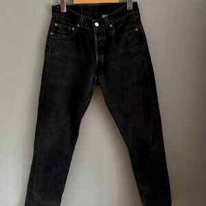 Faded Black High Waisted Straight Legged Levi's